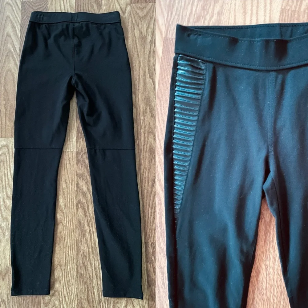 BAR III Faux Leather Trimmed Skinny Leg Pants Size Small